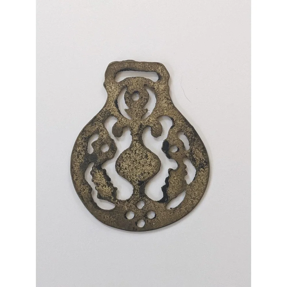 Vintage Horse Brass Tulip Lotus Seed Harness Medallion‎ Equestrian Tack Openwork